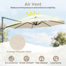 10 FT Cantilever Patio Umbrella with Solar LED Lights & Base by LJGDeals