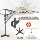 10 FT Cantilever Patio Umbrella with Solar LED Lights & Base by DirectDeals