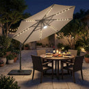 10 FT Cantilever Patio Umbrella with Solar LED Lights & Base by LJGDeals