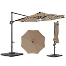 10 FT Cantilever Patio Umbrella with Solar LED Lights & Base by LJGDeals
