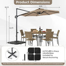 10 FT Cantilever Patio Umbrella with Solar LED Lights & Base by LJGDeals
