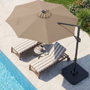 10 FT Cantilever Patio Umbrella with Solar LED Lights & Base by LJGDeals