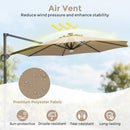 10 FT Cantilever Patio Umbrella with Solar LED Lights & Base by LJGDeals