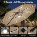 10 FT Cantilever Patio Umbrella with Solar LED Lights & Base by LJGDeals