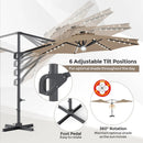 10 FT Cantilever Patio Umbrella with Solar LED Lights & Base by LJGDeals