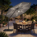 10 FT Cantilever Patio Umbrella with Solar LED Lights & Base by LJGDeals