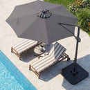 10 FT Cantilever Patio Umbrella with Solar LED Lights & Base by LJGDeals