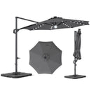 10 FT Cantilever Patio Umbrella with Solar LED Lights & Base by LJGDeals