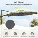 10 FT Cantilever Patio Umbrella with Solar LED Lights & Base by LJGDeals