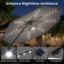 10 FT Cantilever Patio Umbrella with Solar LED Lights & Base by LJGDeals