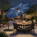 10 FT Cantilever Patio Umbrella with Solar LED Lights & Base by LJGDeals