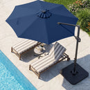 10 FT Cantilever Patio Umbrella with Solar LED Lights & Base by LJGDeals