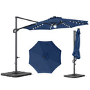 10 FT Cantilever Patio Umbrella with Solar LED Lights & Base by LJGDeals