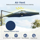 10 FT Cantilever Patio Umbrella with Solar LED Lights & Base by LJGDeals