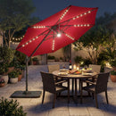10 FT Cantilever Patio Umbrella with Solar LED Lights & Base by LJGDeals