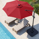 10 FT Cantilever Patio Umbrella with Solar LED Lights & Base by LJGDeals