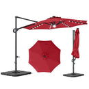 10 FT Cantilever Patio Umbrella with Solar LED Lights & Base by LJGDeals