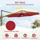 10 FT Cantilever Patio Umbrella with Solar LED Lights & Base by LJGDeals