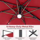 10 FT Cantilever Patio Umbrella with Solar LED Lights & Base by LJGDeals