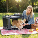 Soft Collapsible Dog Crate with Mesh Windows and 3 Doors by LJGDeals