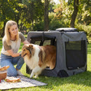 Soft Collapsible Dog Crate with Mesh Windows and 3 Doors by LJGDeals