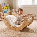 Wooden Rocking Climbing Arch with Cushion 3-in-1 Montessori