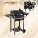 Charcoal Grill with Adjustable Chimney 284 sq.in by LJGDeals