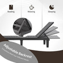 Outdoor Chaise Lounge Chair Set of 2 with 5-Position Backrest by LJGDeals