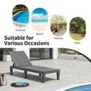 Outdoor Chaise Lounge Chair Set of 2 with 5-Position Backrest by LJGDeals