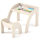 Kids Table and Chair Set with Tree Bookshelf Organizer