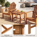Adirondack Chair Set of 2 with Side Table - Acacia Wood by LJGDeals