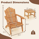 Adirondack Chair Set of 2 with Side Table - Acacia Wood by LJGDeals