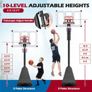 Portable Basketball Hoop Adjustable 4.9-10 Feet with Base by DirectDeals