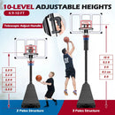 Portable Basketball Hoop Adjustable 4.9-10 Feet with Base by LJGDeals