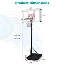 Portable Basketball Hoop Adjustable 4.1-10 Feet with Base by LJGDeals