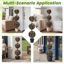 Artificial Triple Ball Rose Topiary Tree 43.5" - Set of 2 by DirectDeals