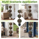 Artificial Triple Ball Rose Topiary Tree 43.5" - Set of 2 by LJGDeals