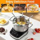 Electric Fondue Pot Set 3.2 QT with 6 Forks and Temperature Control by DirectDeals