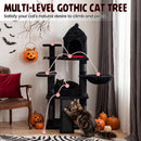 50-Inch Gothic Multi-Level Cat Tree with Castle House by LJGDeals