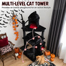 70-Inch Gothic Cat Tree with Castle and Coffin Bed by LJGDeals