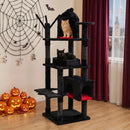 70-Inch Gothic Cat Tree with Castle and Coffin Bed by LJGDeals