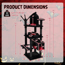70-Inch Gothic Cat Tree with Castle and Coffin Bed by LJGDeals