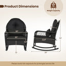 Outdoor Wicker Rocking Chair with Cushions and Anti-Tip Stoppers by LJGDeals