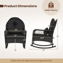Outdoor Wicker Rocking Chair with Cushions and Anti-Tip Stoppers