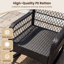 Outdoor Wicker Rocking Chair with Cushions and Anti-Tip Stoppers by LJGDeals