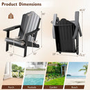 Folding Adirondack Chair with High Backrest - HDPE Weather Resistant by LJGDeals