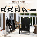 Folding Adirondack Chair with High Backrest - HDPE Weather Resistant by DirectDeals