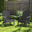 Folding Adirondack Chair with High Backrest - HDPE Weather Resistant by LJGDeals