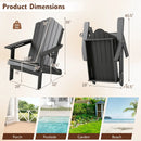 Folding Adirondack Chair with High Backrest - HDPE Weather Resistant by LJGDeals