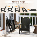 Folding Adirondack Chair with High Backrest - HDPE Weather Resistant by DirectDeals